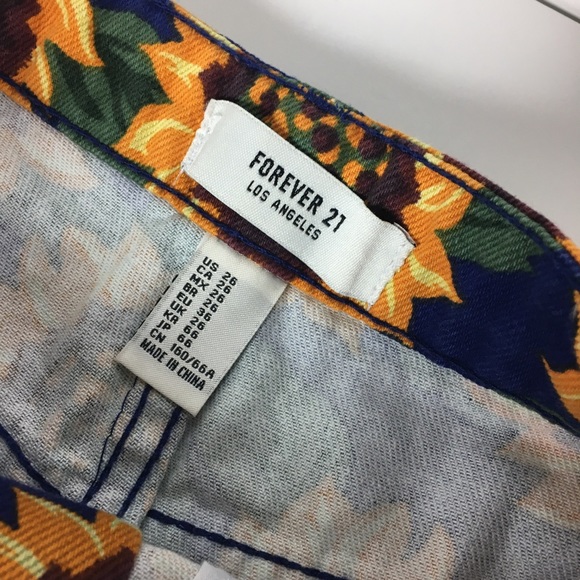Retro Forever 21 Sunflower High Waisted Shorts size 26 100% Cotton - Picture 8 of 10